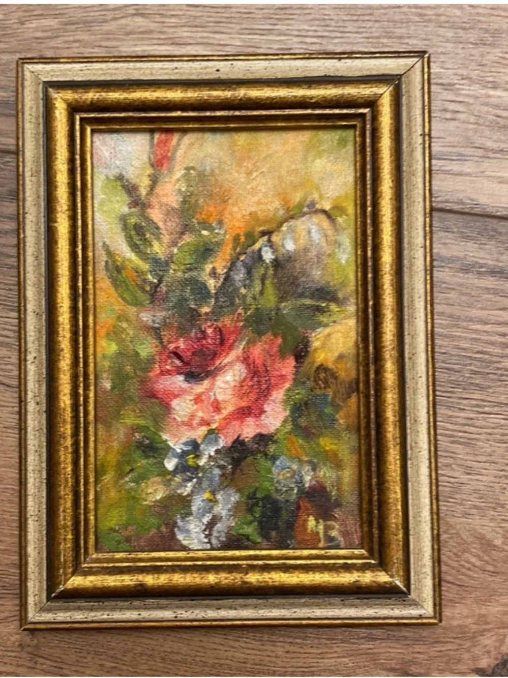 Vintage Original Floral Oil Paintings Framed Set of 4